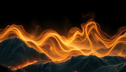Abstract Fire and Mountains.