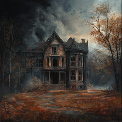 haunted house in the woods
