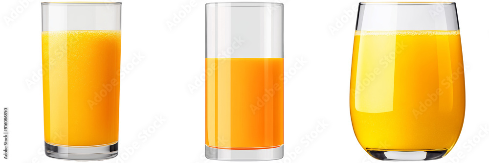 Canvas Prints glasses of orange juice isolated on transparent background