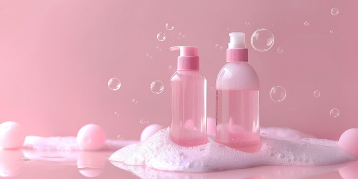 Simple soap bottle and bubble bath

