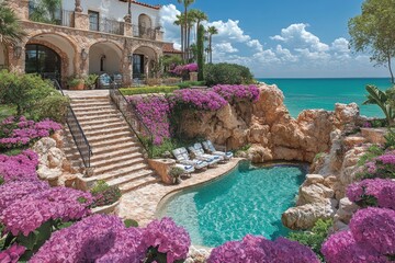 Mediterranean Villa with Pool and Ocean View