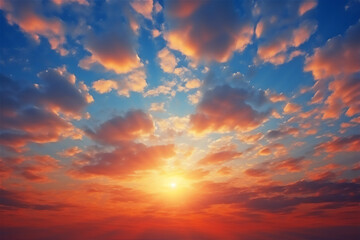 Obraz premium Sunset sky with beautiful dramatic clouds version 11