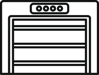 Line icon of an automatic garage door opening, great for websites or apps about home improvement