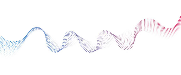 Flowing Dot Wave halftone gradient pattern on transparent background.
