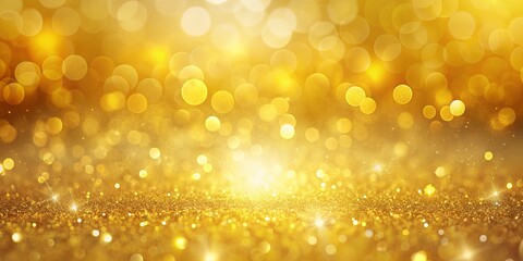 Blurred shiny sparkles scattered on a yellow background , glitter, abstract, vibrant, bokeh, mesmerizing, festive, celebration