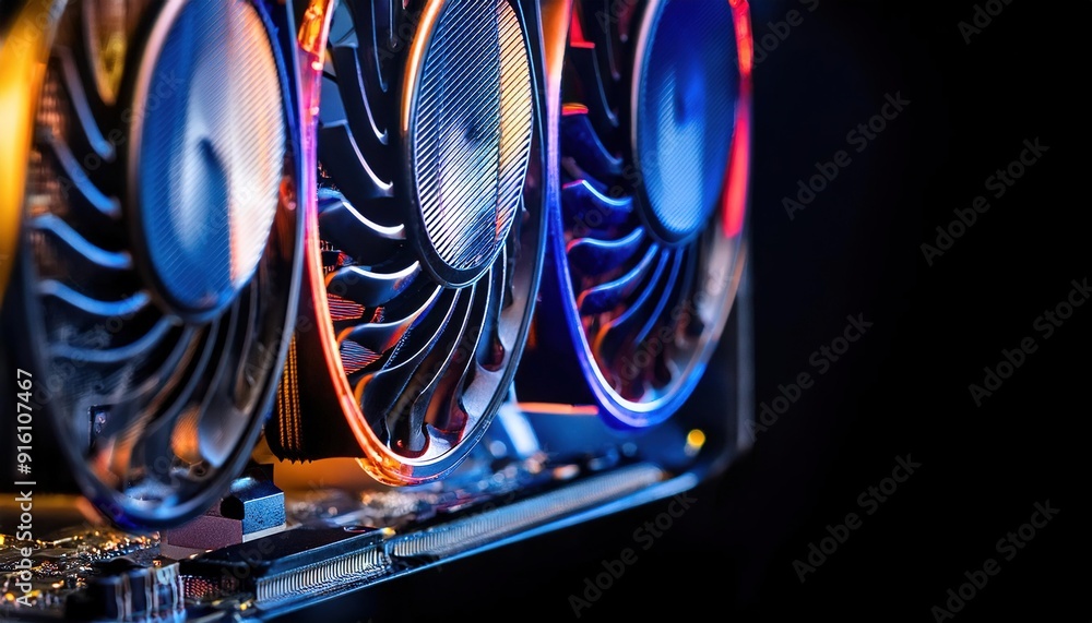 Poster high-performance graphics card with rgb fans