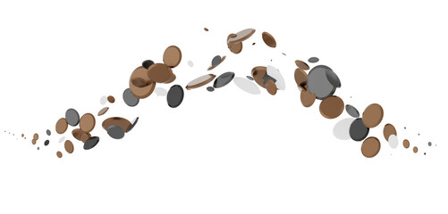 confetti png. Gold confetti falls from the sky. Glittering confetti on a transparent background. Holiday,