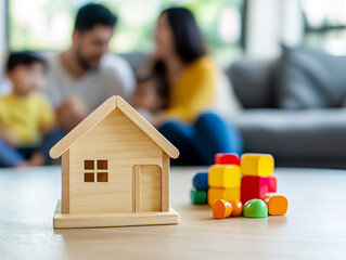 Photo of a Happy Family Playing Together at Home