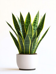Photo of a Stylish Snake Plant in a White Pot