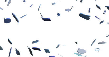 touching 3D rendering flying email icon with his fin