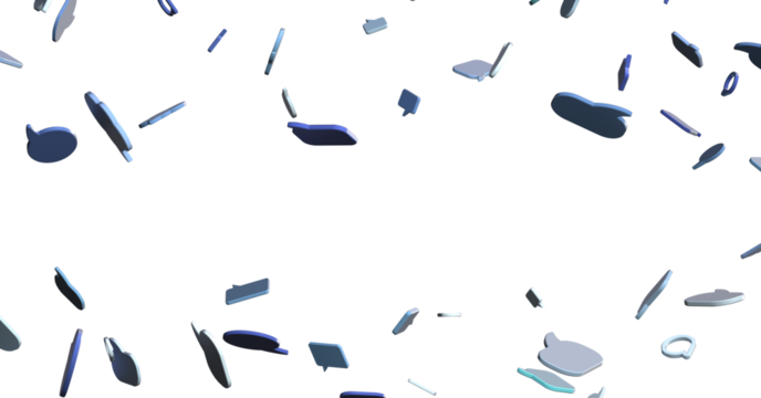 touching 3D rendering flying email icon with his fin