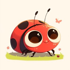 Obraz premium ladybug cartoon illustration