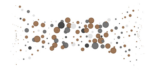  Colorful assorted confetti with serpentine on white