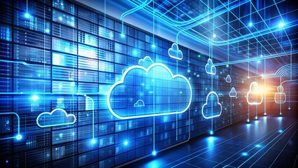Cloud computing technology allowing remote storage, processing, and management of data, Cloud, computing, technology, remote