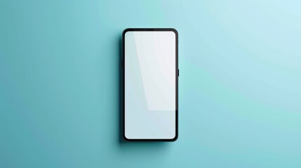 A minimalist smartphone with a screen, clean and simple design, 2D vector illustration, plain background, basic shape