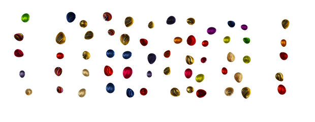 Border of easter eggs in different colors