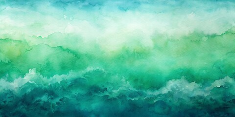 Green and teal watercolor textured abstract background resembling an ocean sea , watercolor, abstract, background, textured, ocean, sea
