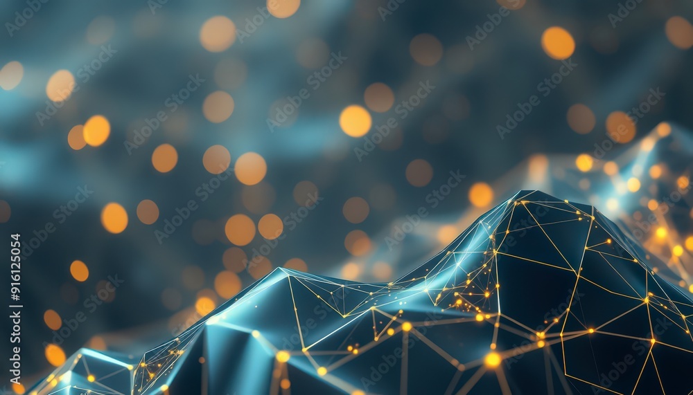 Aufkleber abstract network with bokeh lights.