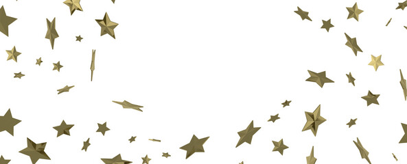 XMAS Holiday golden decoration, glitter frame isolated -