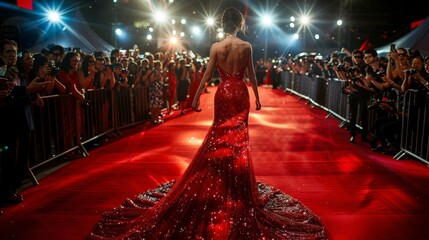 Hollywood Star Power: Celebrity on the Red Carpet with Paparazzi Frenzy