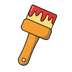 Paint brush vector art. Isolated on white background