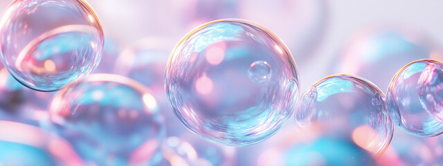 Naklejka premium Soap bubbles flow creative design, wallpaper