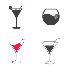 Vector of cocktail logo, cocktail symbol or icon