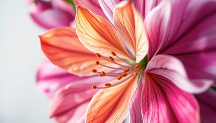 Fototapeta premium Close-up of Pink and Orange Flower Petals.