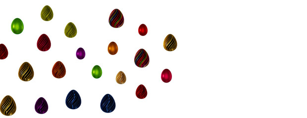 Border of easter eggs in different colors