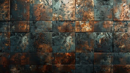 Fototapeta premium 8K Grunge Background with Square Line Pattern and Generative AI
