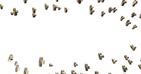 Infinite question marks on a plane, original three dimensional illustration.