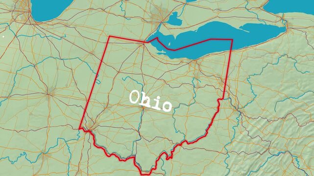 zoom int ohio map in united state
