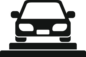 Black silhouette of a car parked on the sidewalk