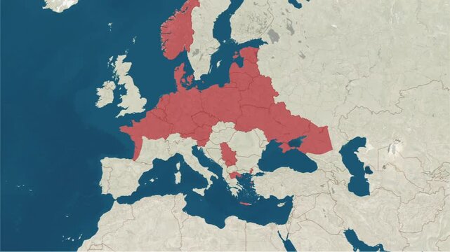 zoom into europe pays map 