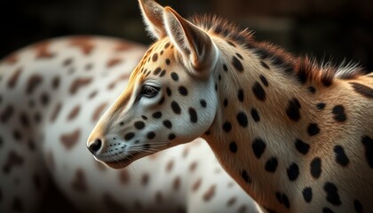 Fototapeta premium Close-up of a Spotted Animal's Head.