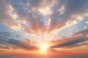 Fototapeta premium Sky In sunset with dramatic beautiful clouds version 35