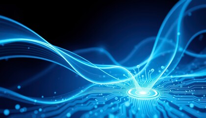 Fototapeta premium Abstract Blue Digital Circuit Board.