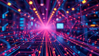 Naklejka premium Abstract Digital Network Background