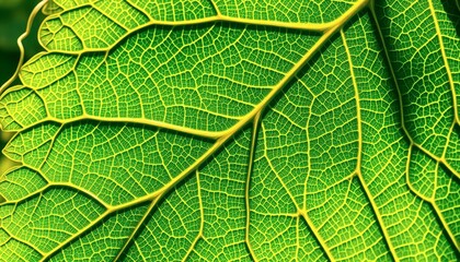 Obraz premium Green Leaf Macro Texture.