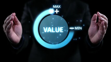 Business person leverages valuable ERP systems, maximizing value and operational efficiency. Focused on value maximizing resources and valuable processes for optimal value and performance. UUID