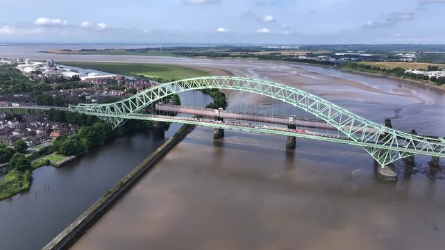 Iron Bridge and the River Mersey Aerial View