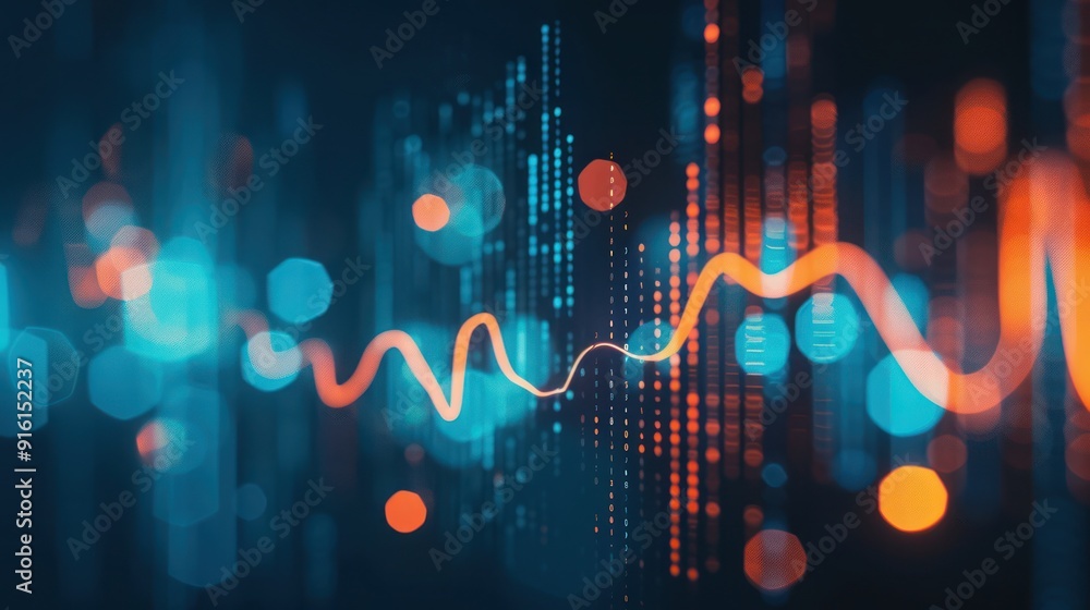 Poster abstract digital data visualization