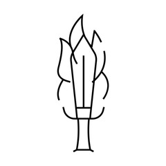 burning sword line icon vector. burning sword sign. isolated contour symbol black illustration