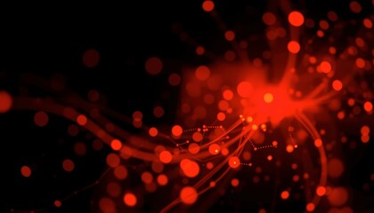 Red Bokeh Lights Background.