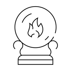 sphere for spiritism line icon vector. sphere for spiritism sign. isolated contour symbol black illustration