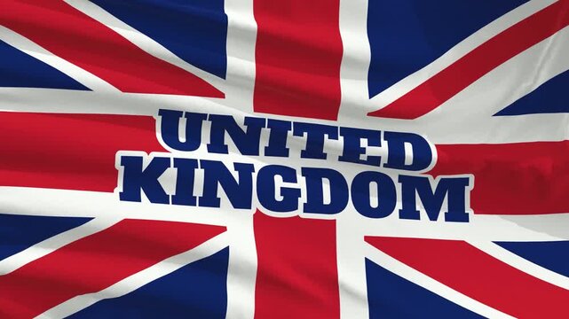 British flag with the words 'United Kingdom' and glitch effects