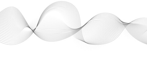 Abstract grey wavy lines Digital frequency track equalizer background. Curved wave smooth stripe seamless pattern. Wave lines created using blend tool. graphic design template banner business wave.