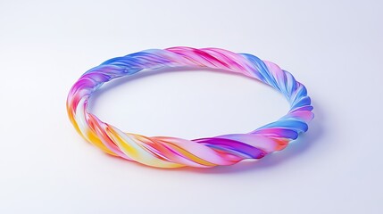 3D Watercolor Hula Hoop with Bold Outlines - Isolated Clip Art
