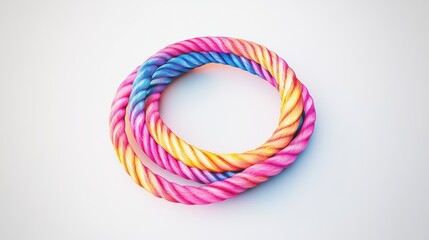3D Watercolor Jump Rope Illustration with Bold Outlines | Coiled Design | Digital Art