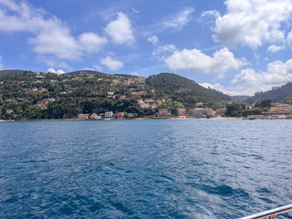 Fototapeta premium On a boat in the Mediterranean, South of France Coast